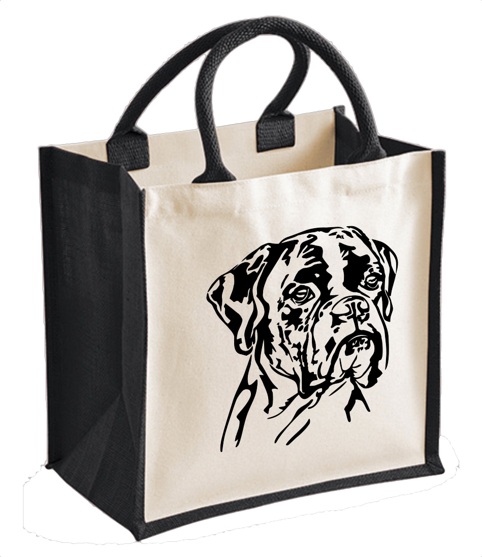 WM421 - Jute tas zwart met kop