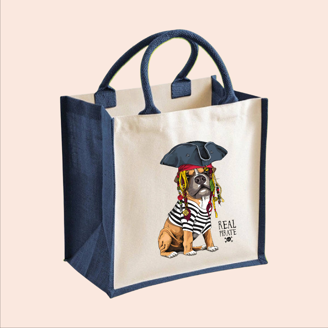 Jute Shopper Navy Boxer - 001