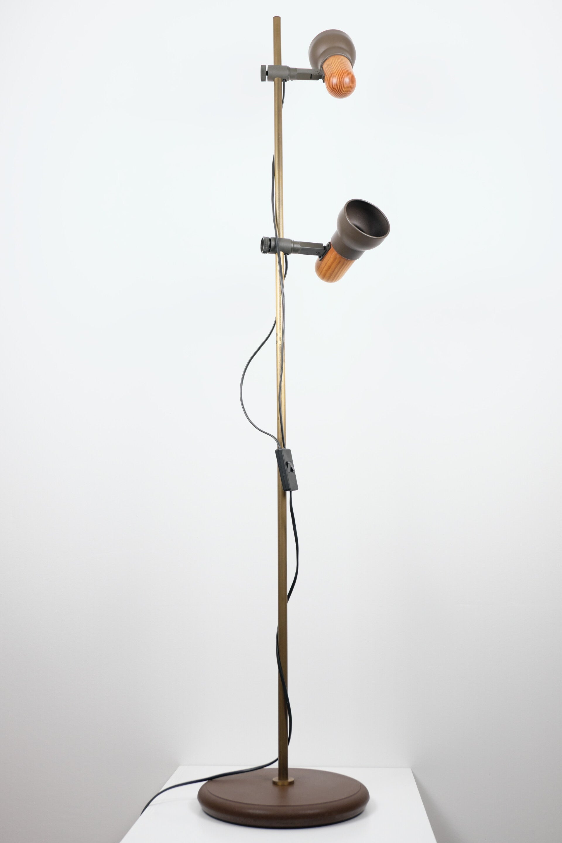 Briljant Leuchten hout vloerlamp jaren 70