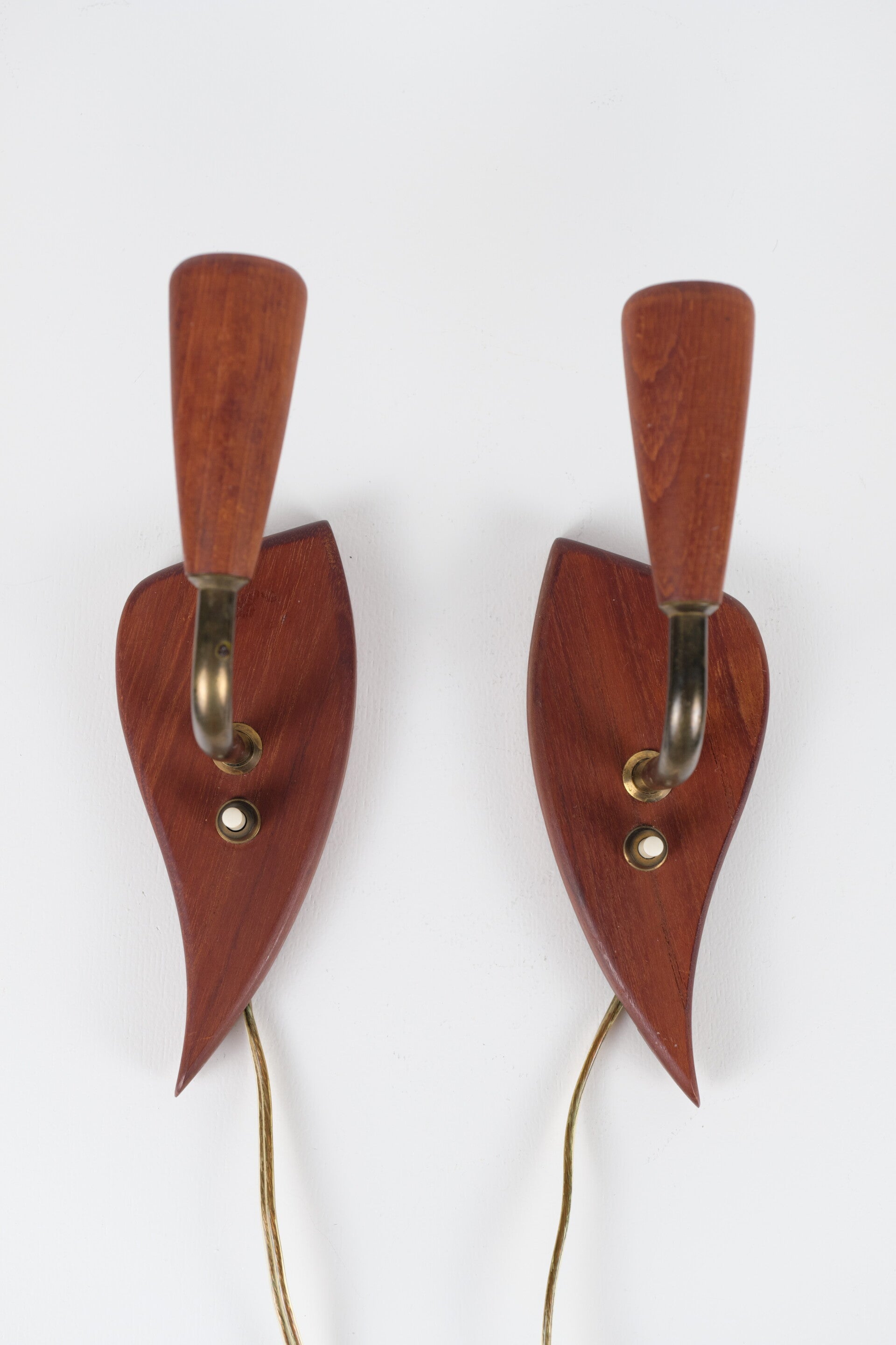 Deens teak Mid Century wandlamp