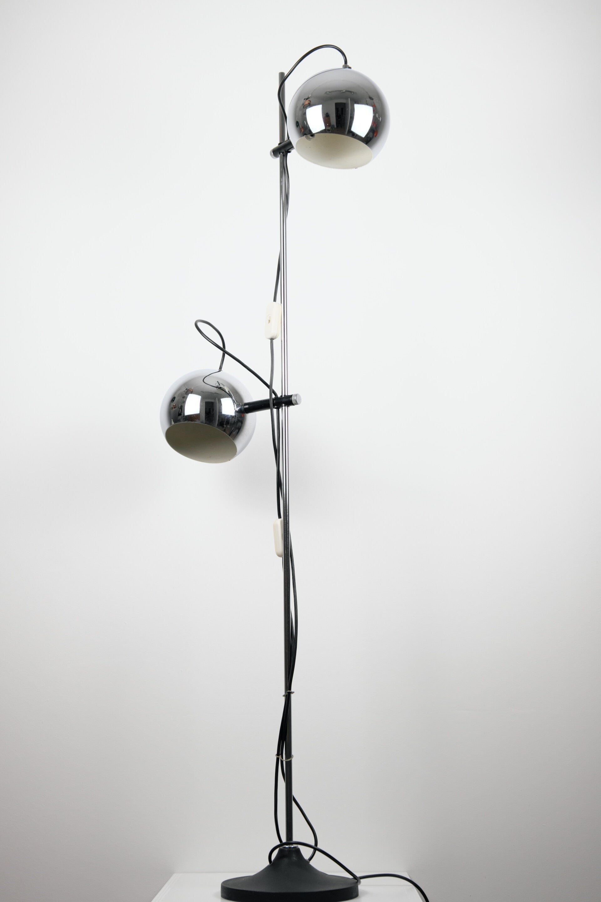 Herda eyeball chroom dubbel vloerlamp