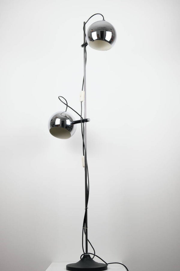 Herda eyeball chroom dubbel vloerlamp