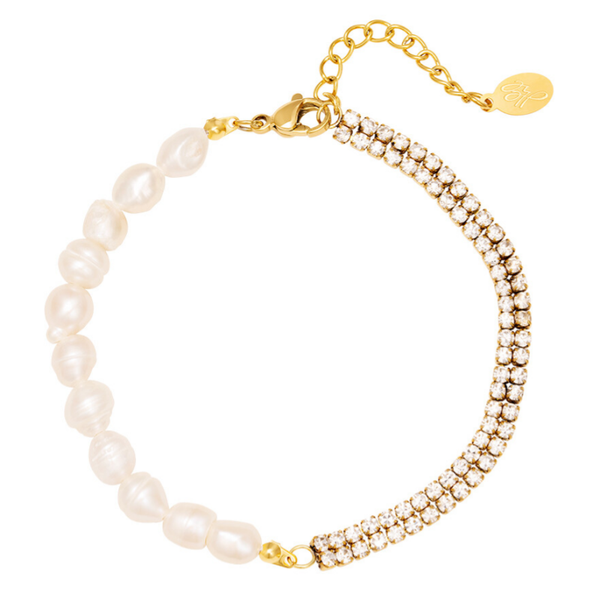 Shiny pearl bracelet gold