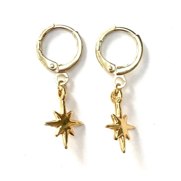 Special stars earrings gold