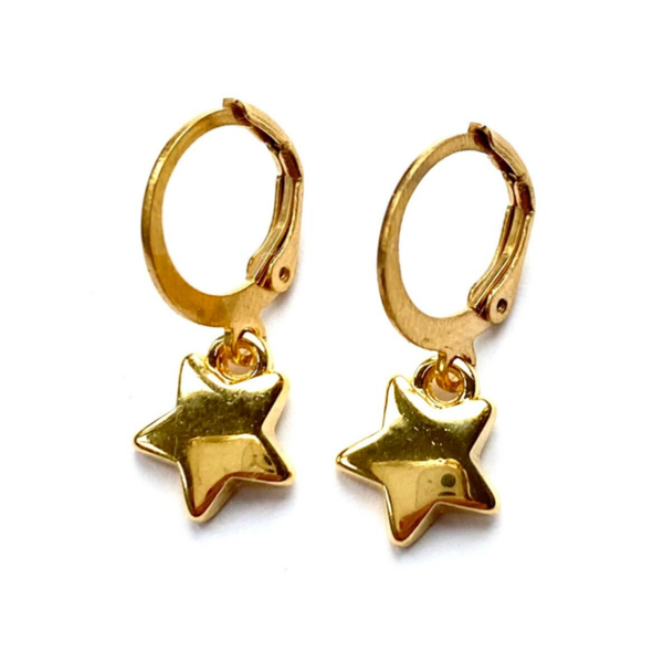 Little stars earrings gold