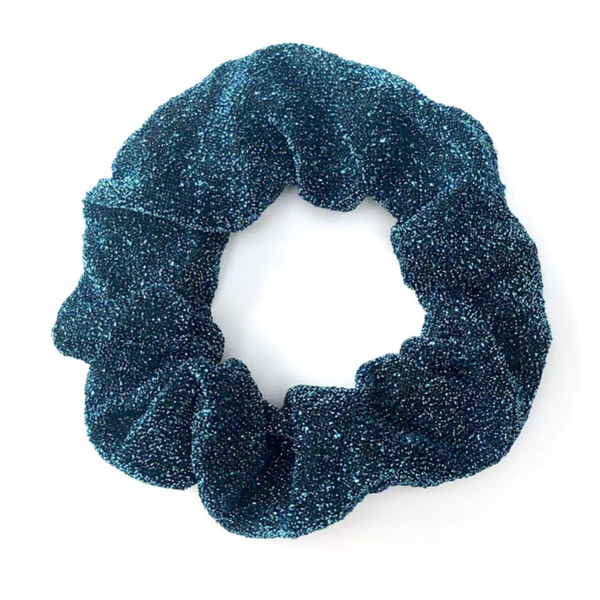 Glitter scrunchie blue
