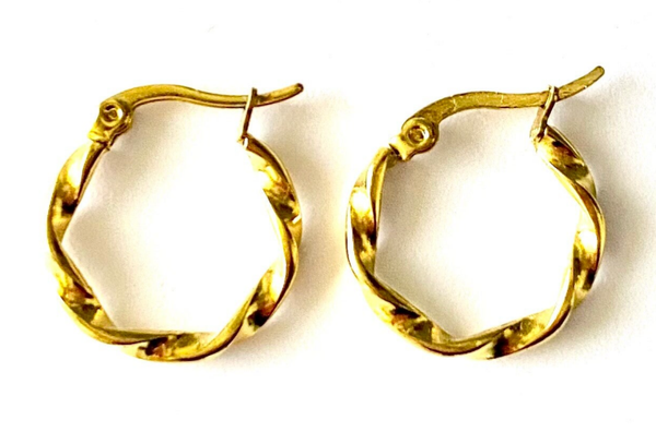 Medium twisted hoops gold