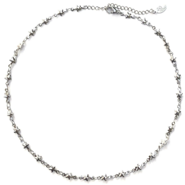 Chained stars necklace silver