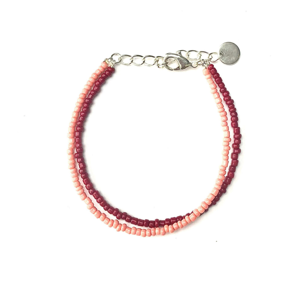 Double bracelet red-pink