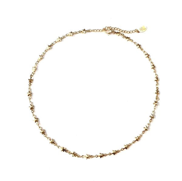 Chained stars necklace gold