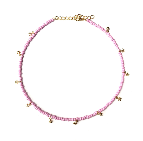 Mini stars necklace pink gold