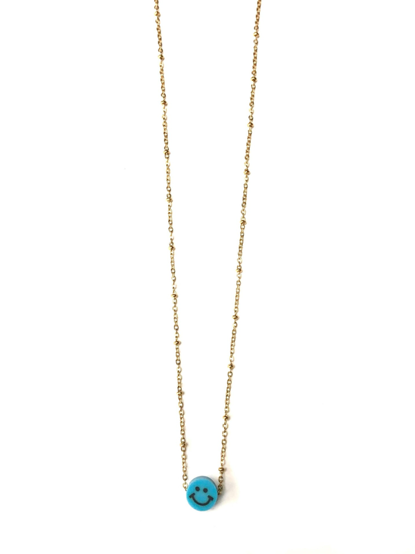 Happy necklace blue gold