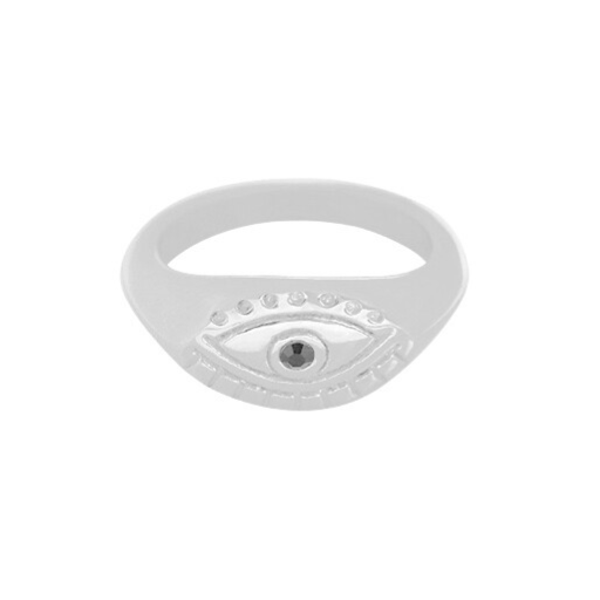 Big eye ring silver
