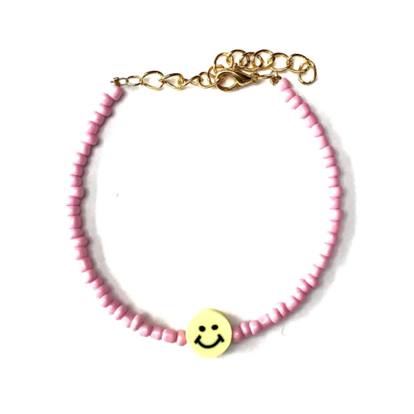 Cute happy bracelet pink gold