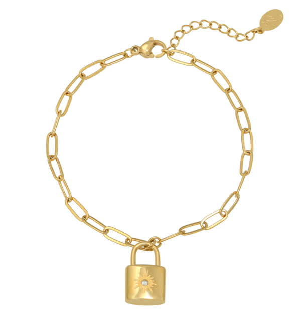 Little star lock bracelet gold