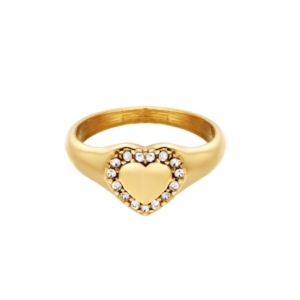Diamond heart ring gold