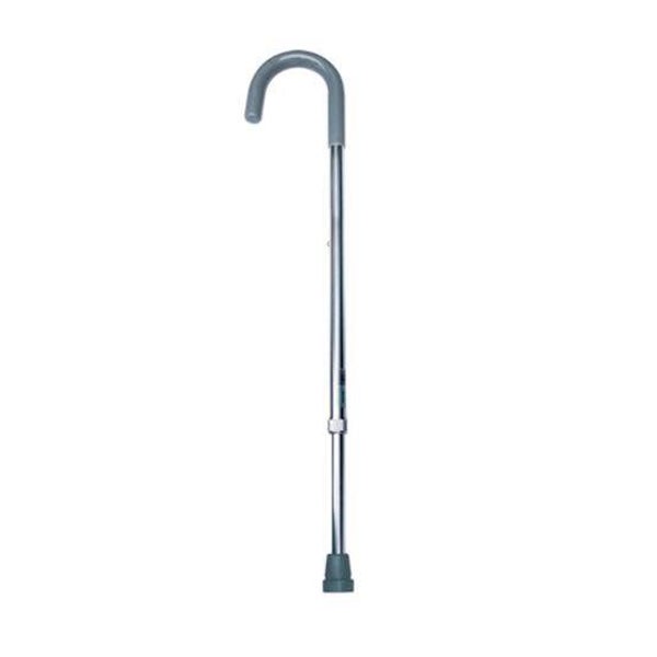 Bastón curvo de aluminio. Altura variable.