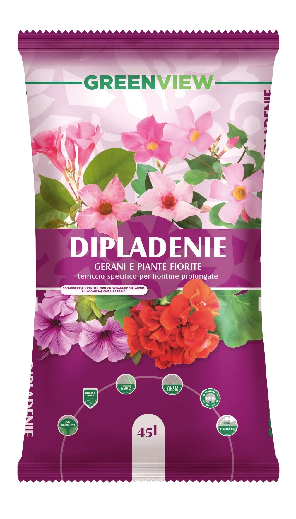 DIPLADENIE, GERANI E PIANTE FIORITE 70 L.