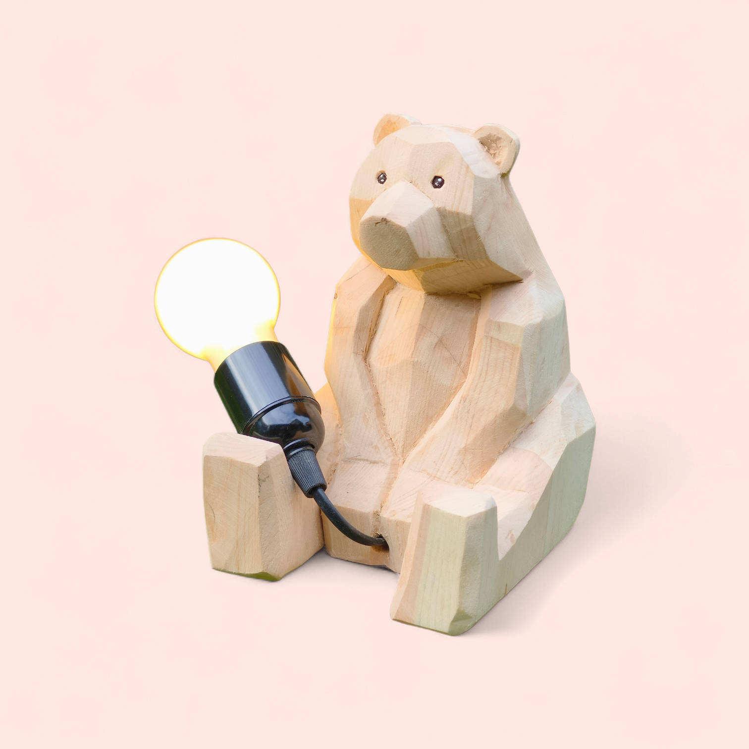 Artemide – lampada scultura orsa in legno di cirmolo