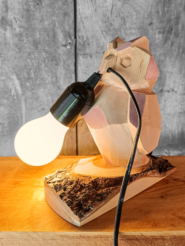 April – scultura gufo in legno scolpito a mano