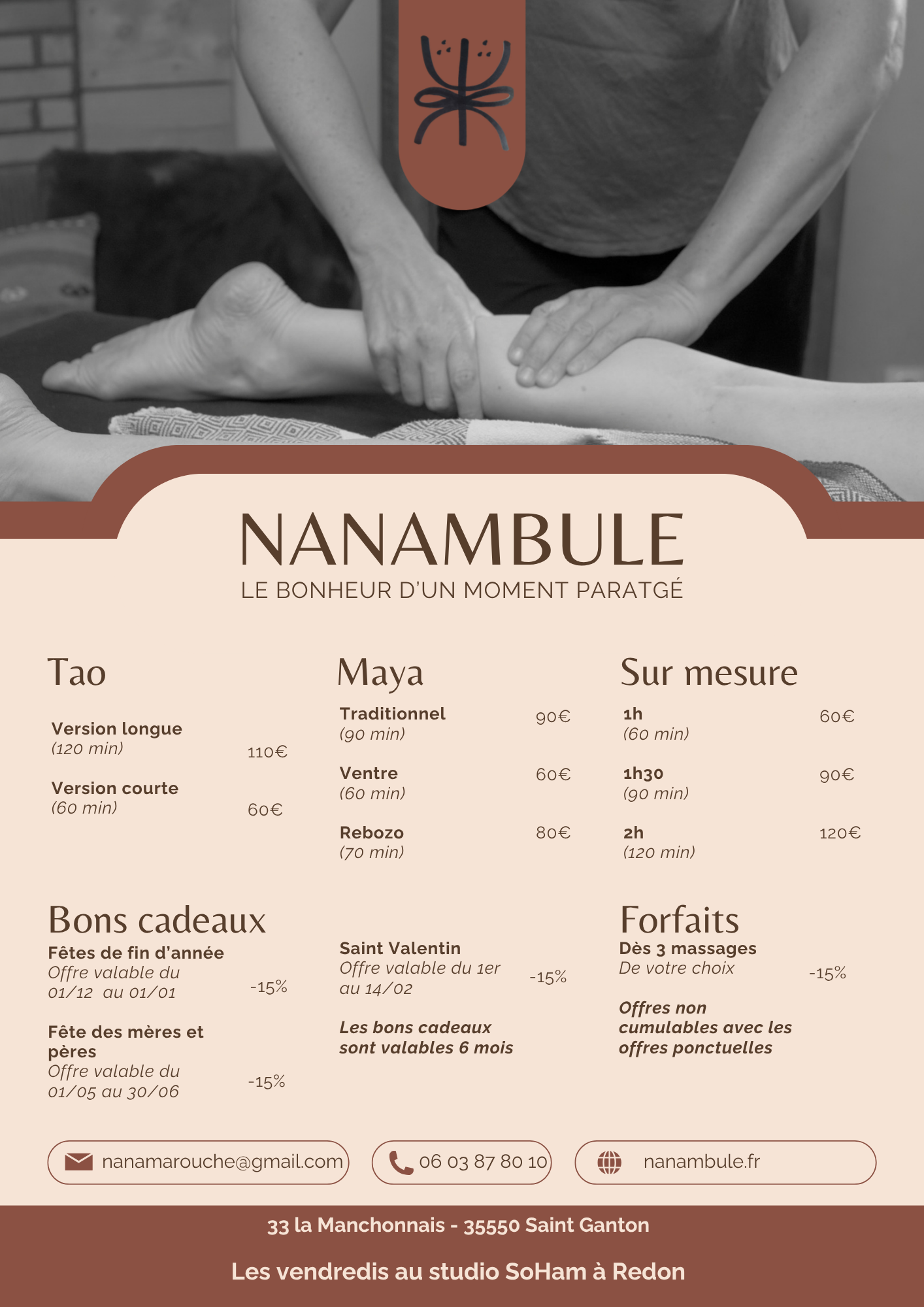 cartes cadeaux massages