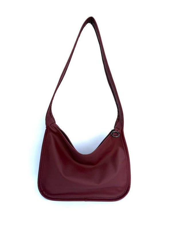 Umhängetasche aus Kunstleder Bordeaux