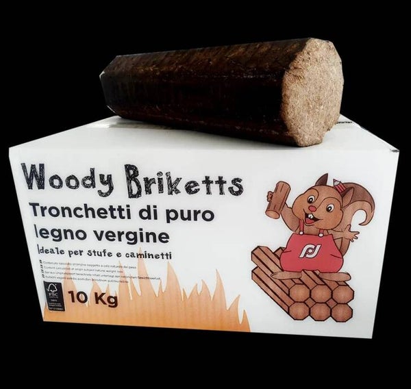 Hartholzbriketts Nestro Woody im Karton – 980 kg Palette (98×10 kg)
