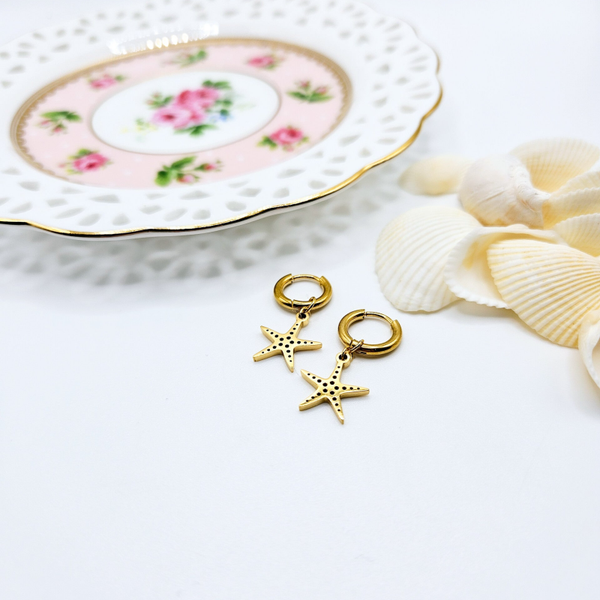 Oorbellen Starfish Gold