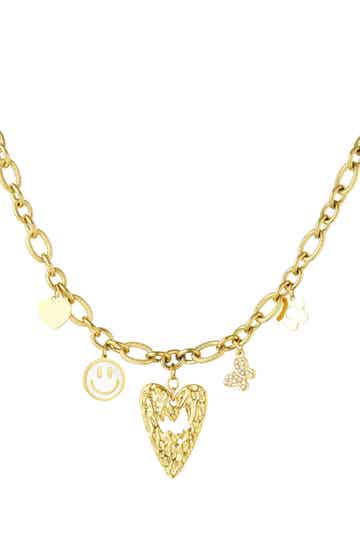 Ketting charm hart - goud