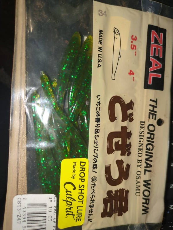 Culprit "Culrin" Drop Shot Lure / Worm Farbe Grün