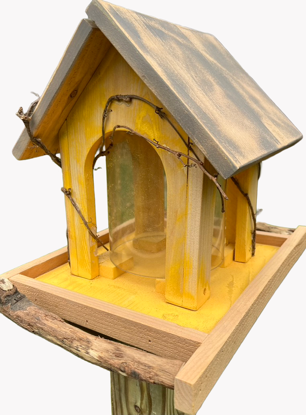 Bird Feeder, handcrafted with Plexiglas Cylinder