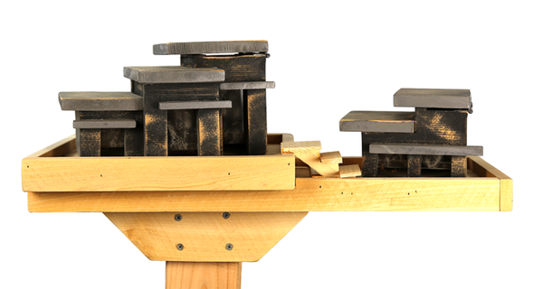 Two Level Contemporary Bird Feeder, Handmade