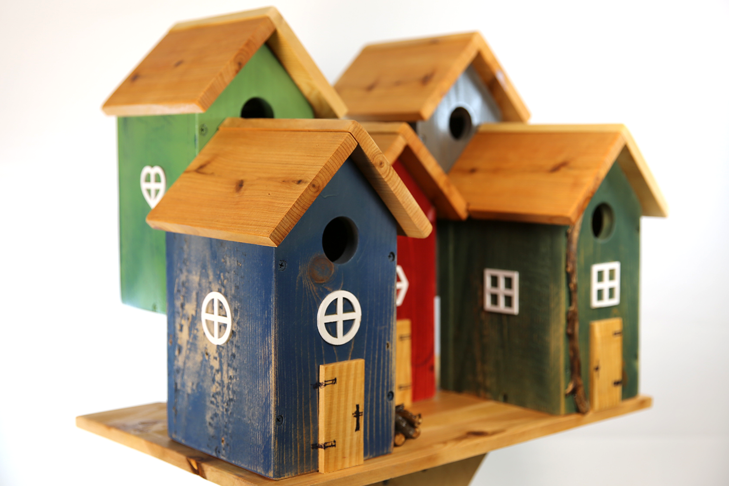 Decorative Wooden Birdhouse Village