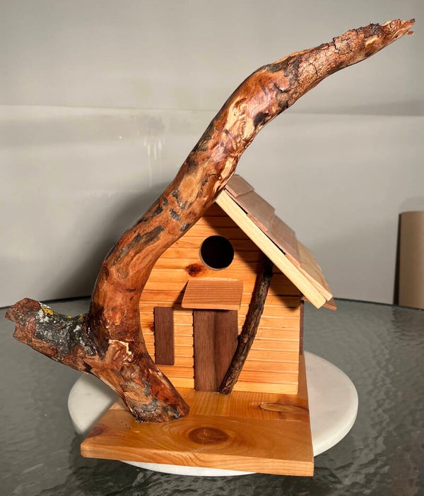 Natural Bird house with branch perch SKU-5261-47