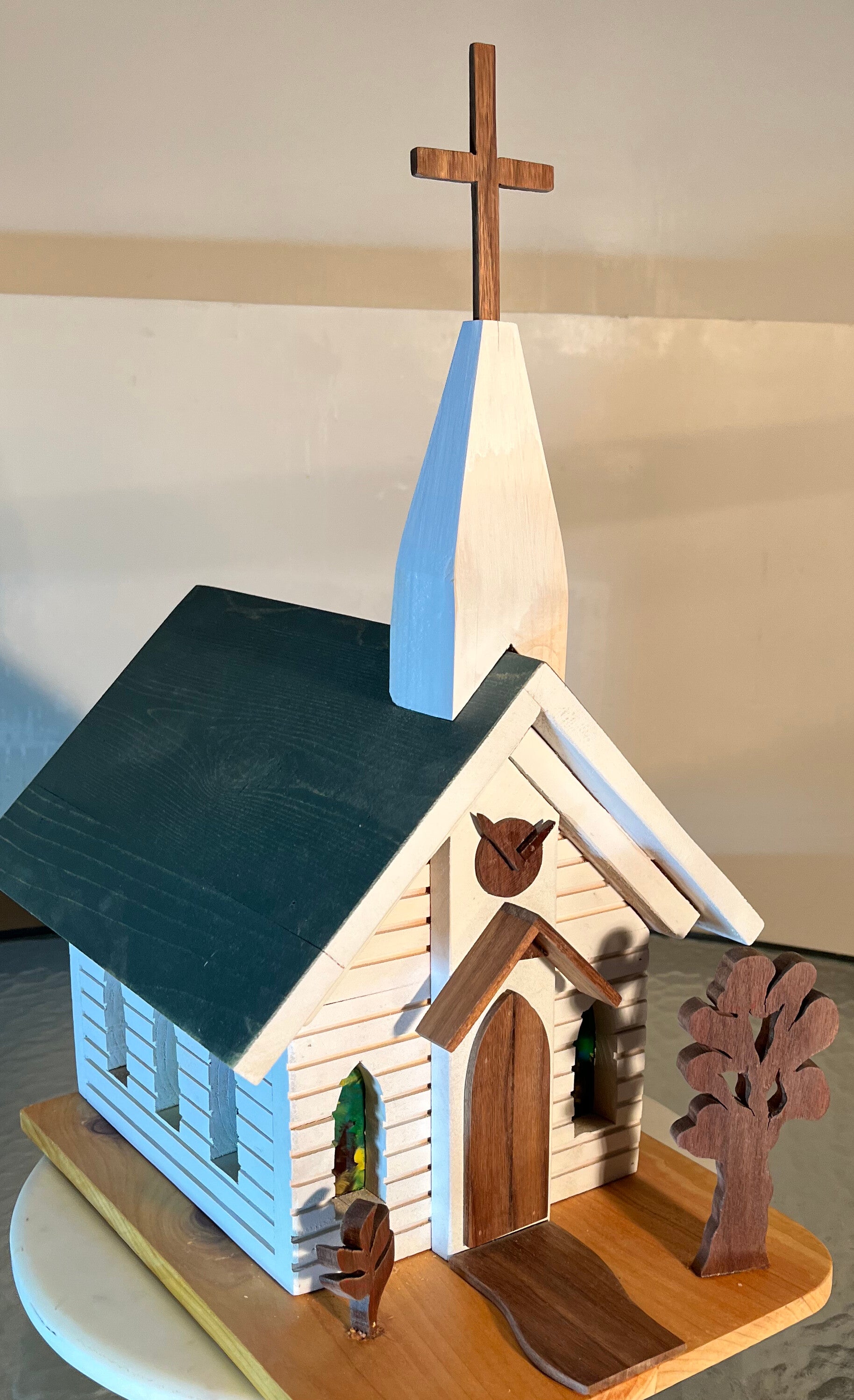 Church w/Green roof home decor from The Would Knot SKU-5261-41
