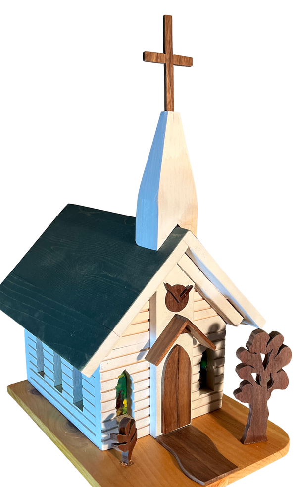 Church w/Green roof home decor from The Would Knot