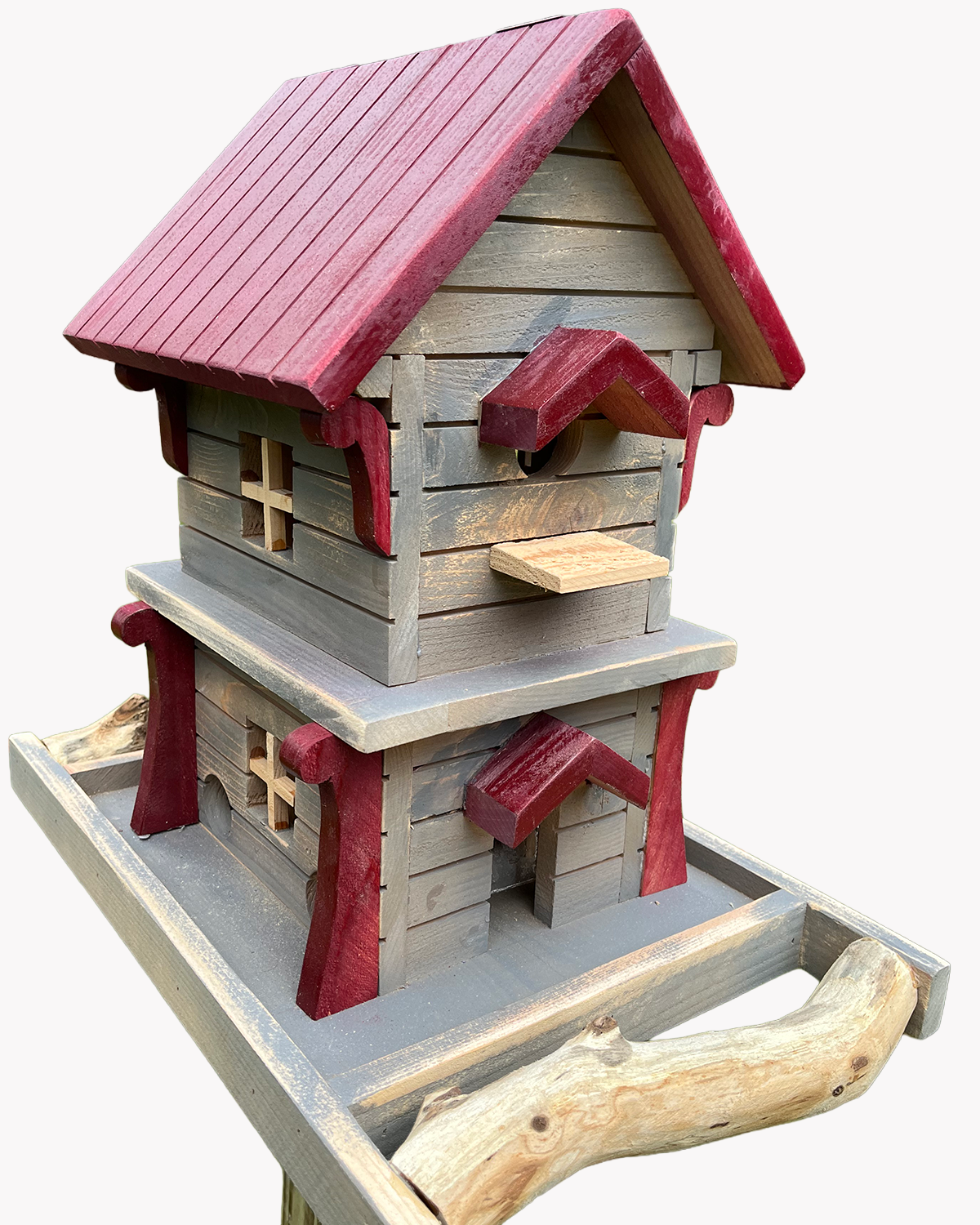 Bird Feeder with 2 stories  and seed tray
