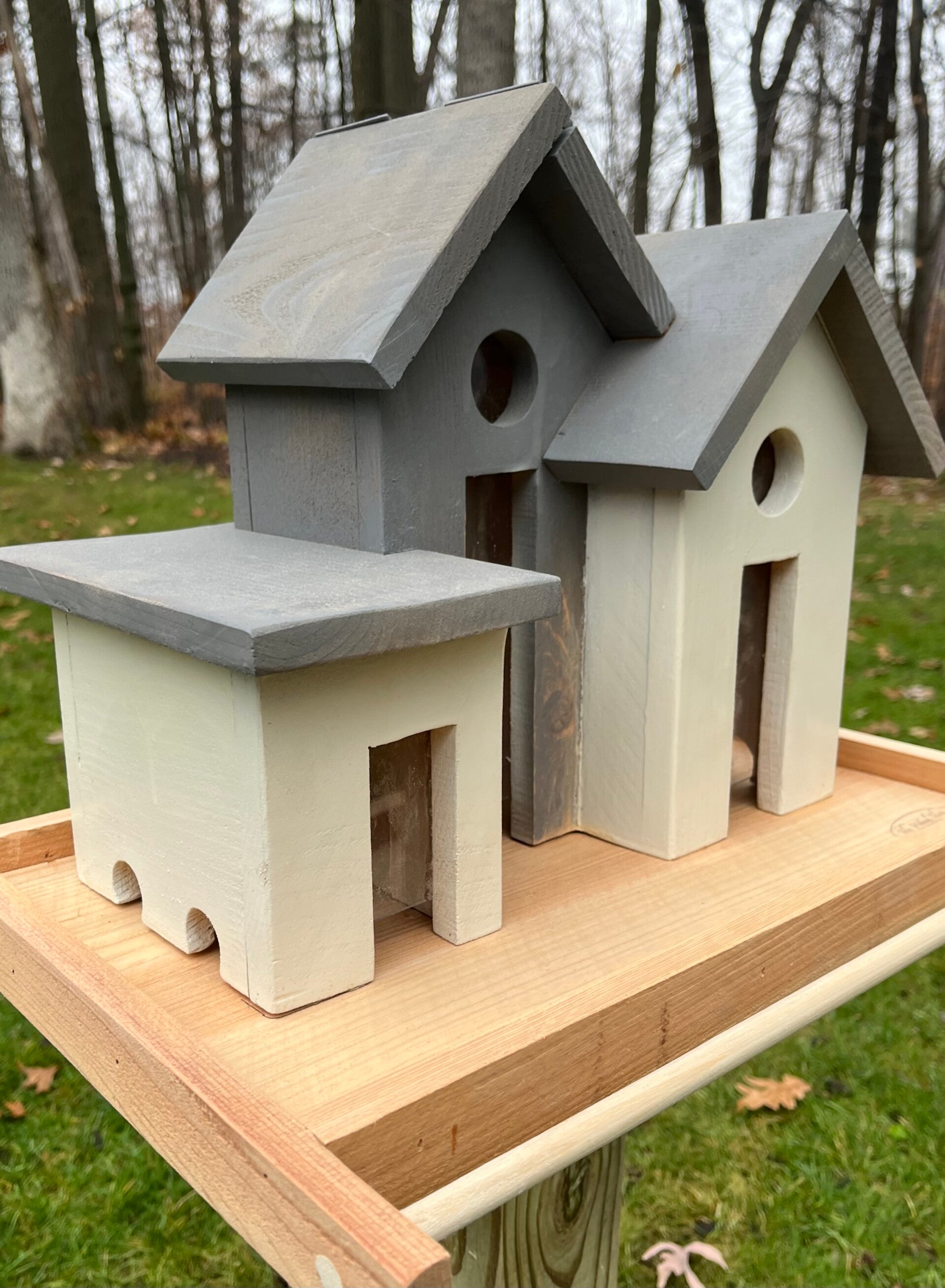 Contemporary Wooden Bird Feeder SKU-5261-19