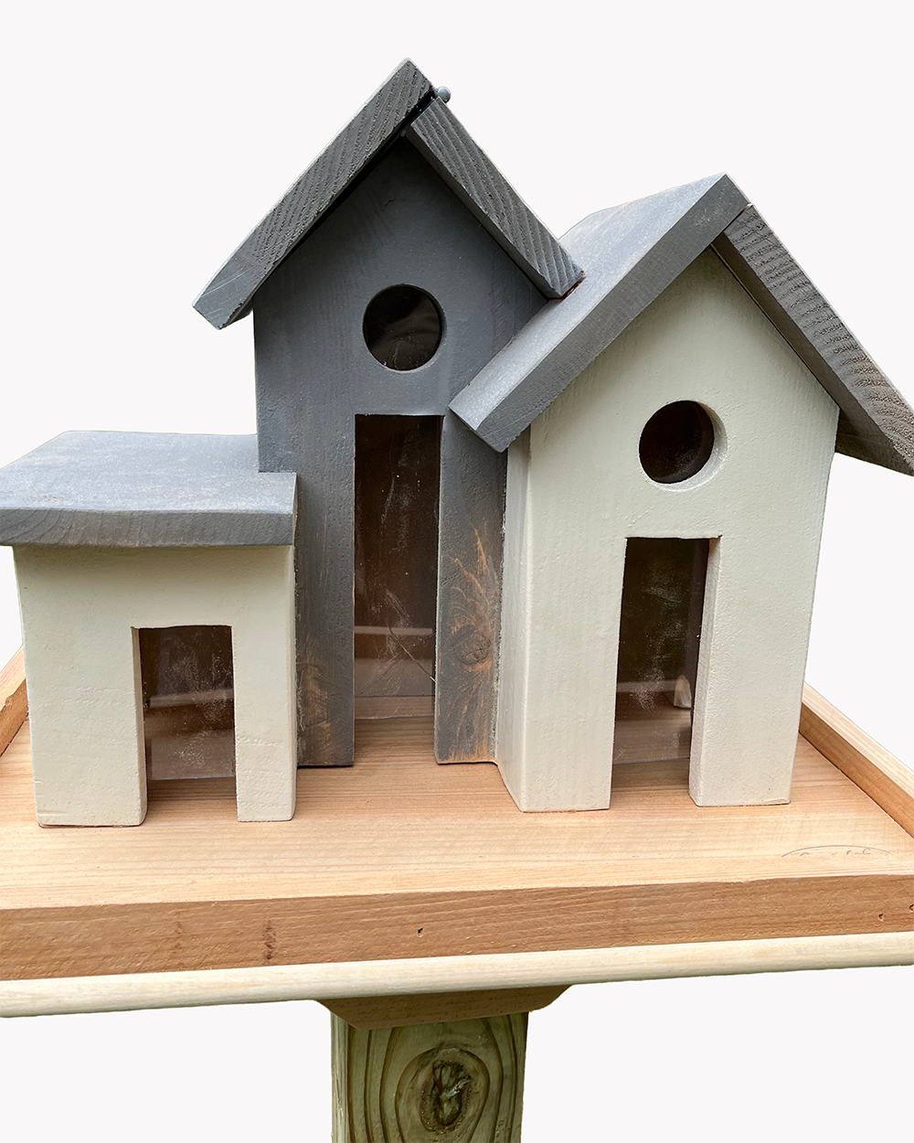 Contemporary Wooden Bird Feeder
