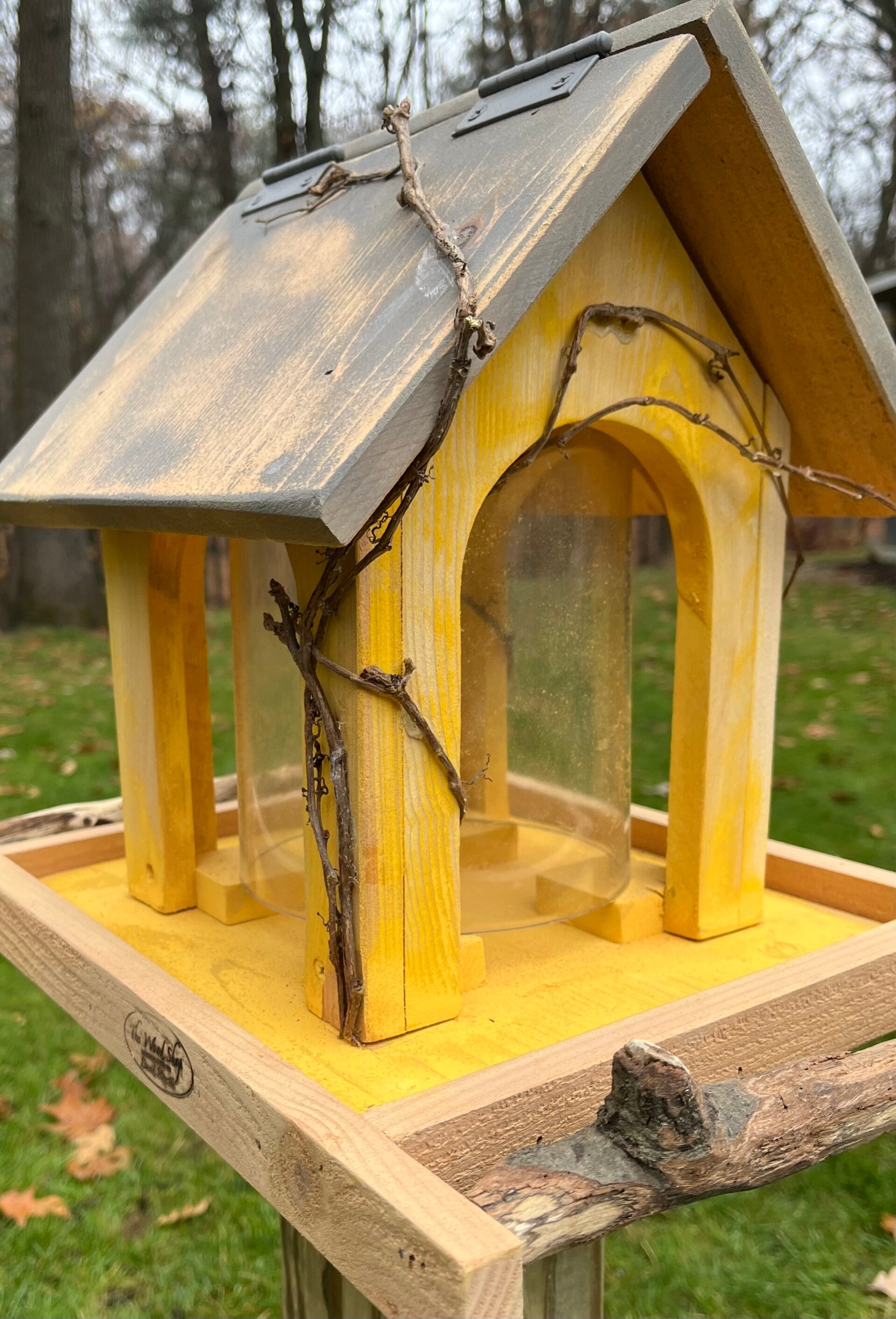 Bird Feeder, handcrafted with Plexiglas Cylinder SKU-5261-15
