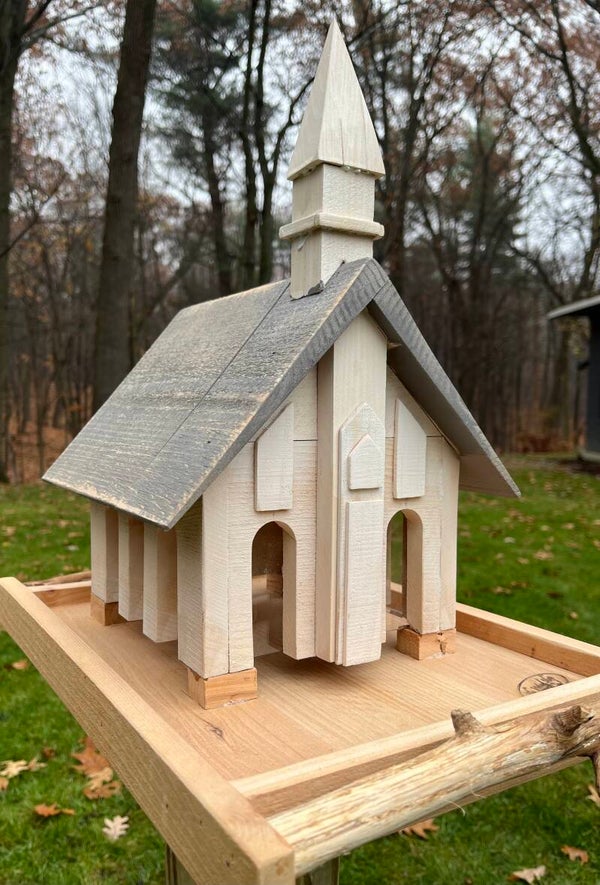 Bird feeder wooden Church w/Steeple SKU-5261-9