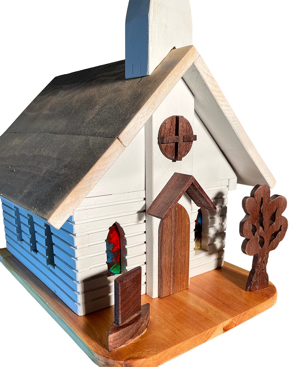Home decor church from w/Walnut accents