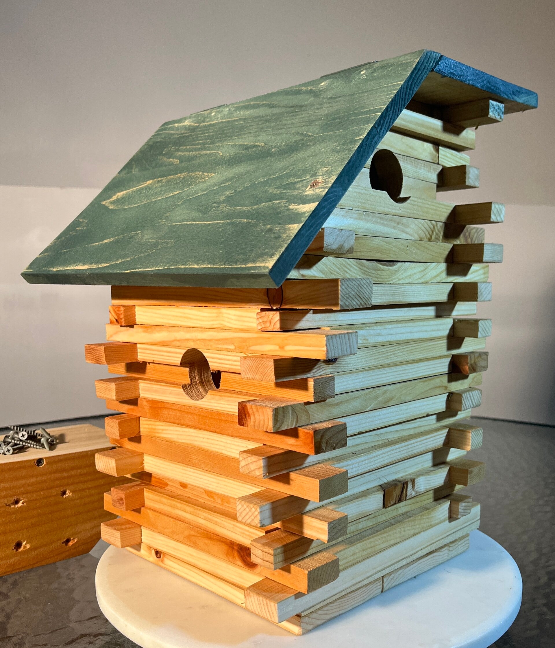 Handmade 2 floor bird house SKU-5261-48