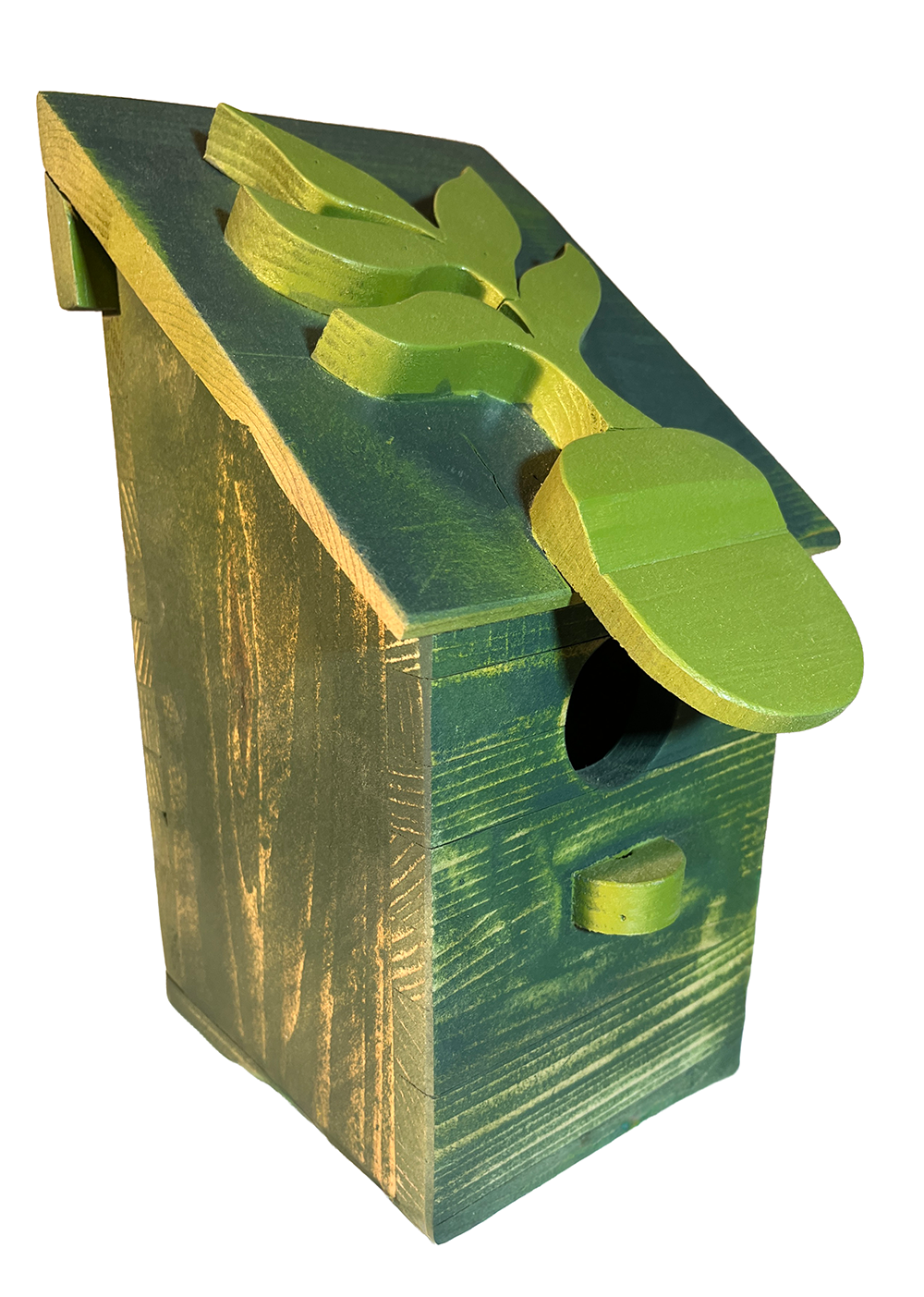 Bird house with a floral touch, handmade