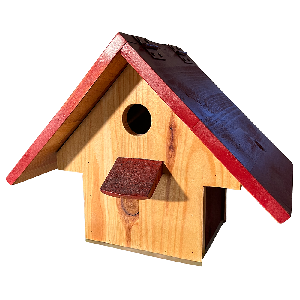 Handmade bird house in a chateau style