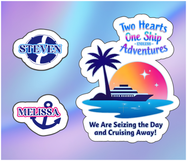 Two Hearts & One Ship Endles Adventures Set of 3 Cruise Magnets