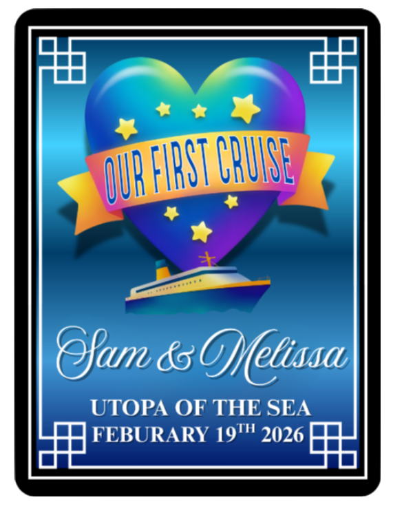 Customized "Our First Cruise" Magnet - 2 Options