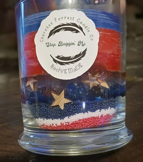 Glass 11 oz Citronella 4th of July candle
