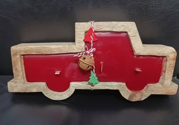 Hand carved wooden truck bowl- CHRISTMAS