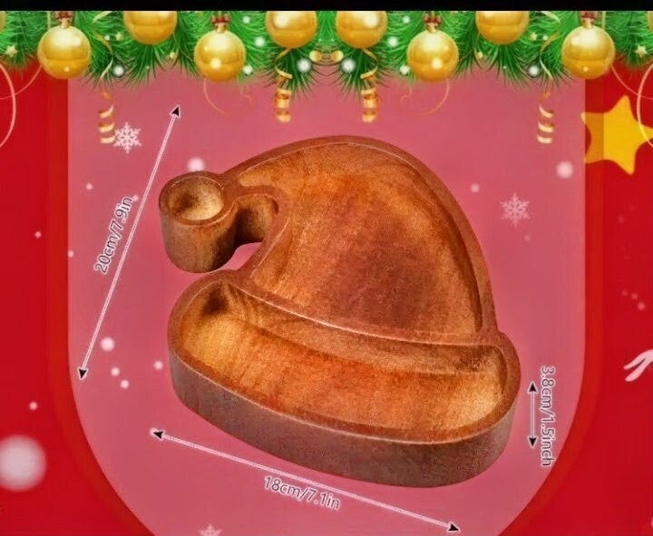 Christmas Santa Hat Wooden Bowl